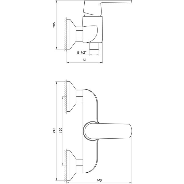 Змішувач для душу Globus Lux Laguna GLA-0105-7-WHITE 33225 фото