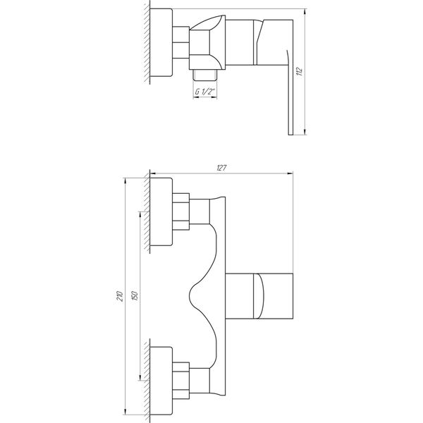 Змішувач для душа Globus Lux Ontario GLO-0105N 18648 фото