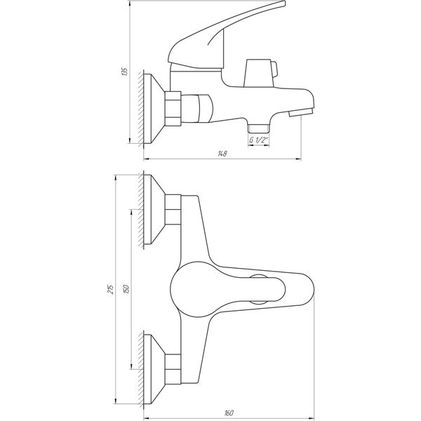 Змішувач для ванни Globus Lux Solly GLSO-0102N 4741 фото