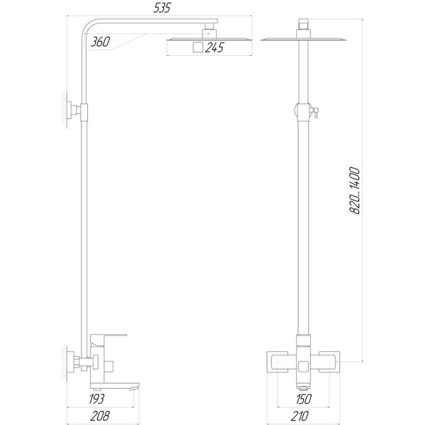 Душова система Globus Lux SICILIA VAN-SBQ-SH-02-BB 29179 фото