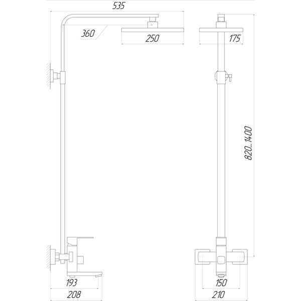 Душова система Globus Lux SICILIA VAN-SBQ-SH-04-BB 29180 фото