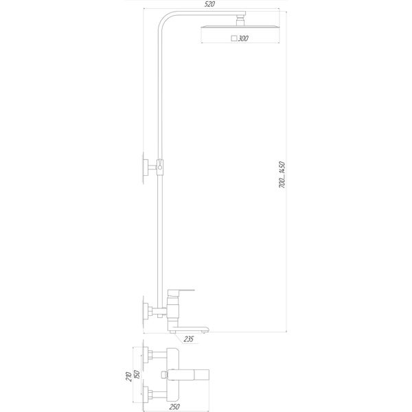 Душова система Globus Lux MILANO GLM-0007 4584 фото