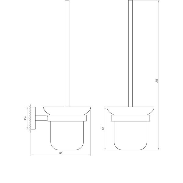 Йоржик настінний Globus Lux BS8429A чорний матовий SUS304 29630 фото