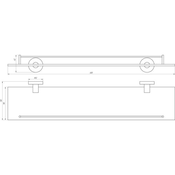 Полиця Globus Lux BS8427 чорна матова, матове скло SUS304 29632 фото