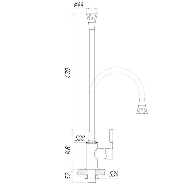 Змішувач для кухні Globus Lux Lazer GLLR-0203SA-8-G03 57130 фото