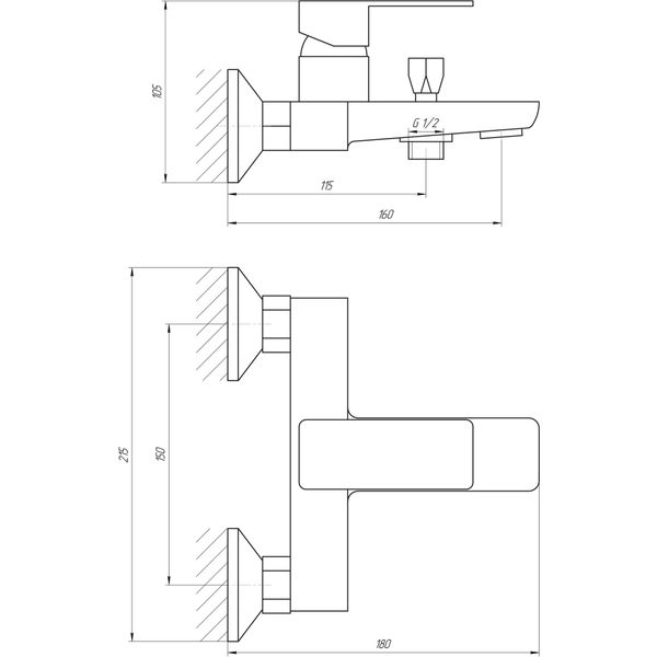 Змішувач для ванни Globus Lux Milano GLM-0102 4678 фото