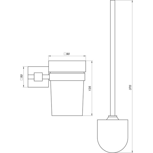 Йоржик настінний Globus Lux BQ9429A без кришки чорний матовий SUS304 29636 фото