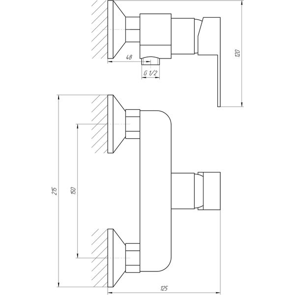 Змішувач для душу Globus Lux Milano GLM-0105N 4680 фото