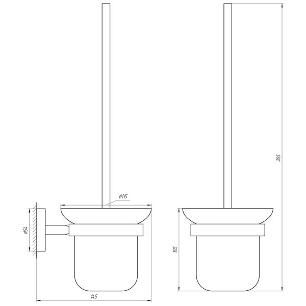 Йоржик настінний без кришки Globus Lux SS8429A SUS304 18610 фото