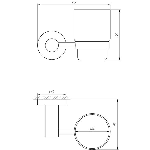 Стакан одинарний Globus Lux BS8409 чорний матовий SUS304 29639 фото