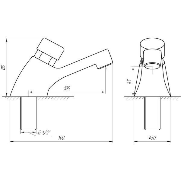 Кран-дозатор для умивальника MO1501,3bar., 7l/min 50858 фото