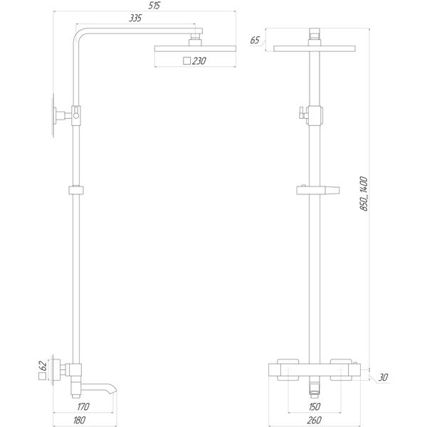 Душова система Globus Lux Termostatic Q VAN-GLQ-0041T 21103 фото