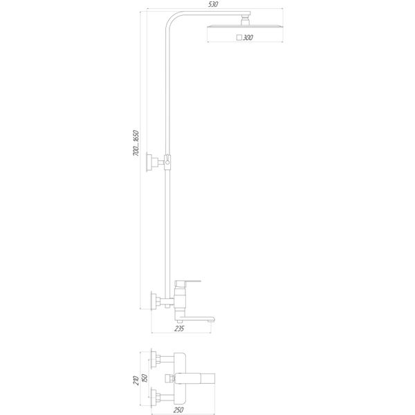 Душова система Globus Lux MILANO VAN-GLM0007 4605 фото