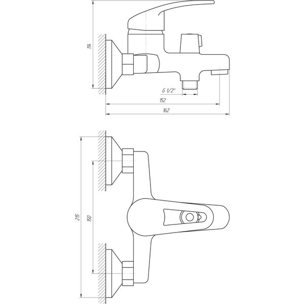 Змішувач для ванни Globus Lux Caprice GLCA-0102N 4641 фото