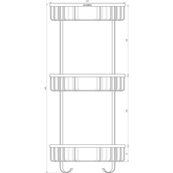 Поличка кутова Globus Lux SS 8477 18618 фото