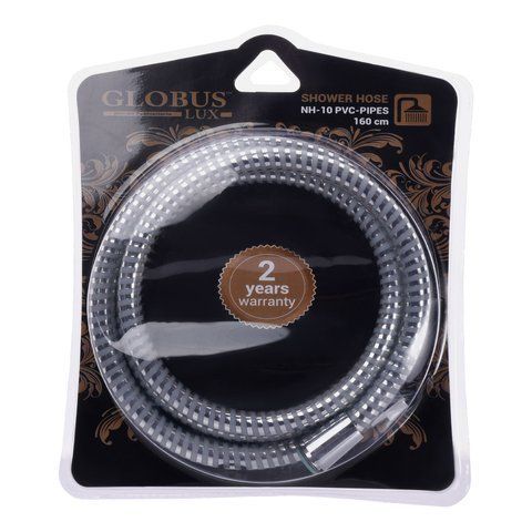 Шланг душовий Globus Lux NH-10-160 силіконовий PVC ХРОМ,довжина 160см-(тип HGrohe),блістер 50882 фото