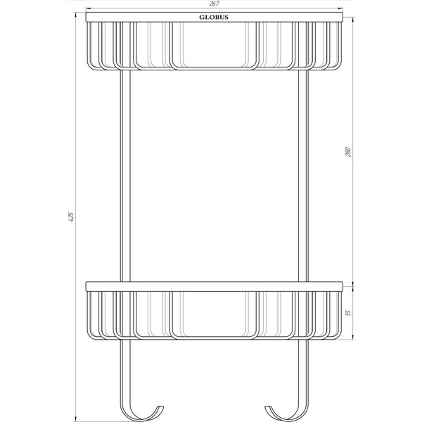 Поличка кутова Globus Lux SS 8488 18619 фото