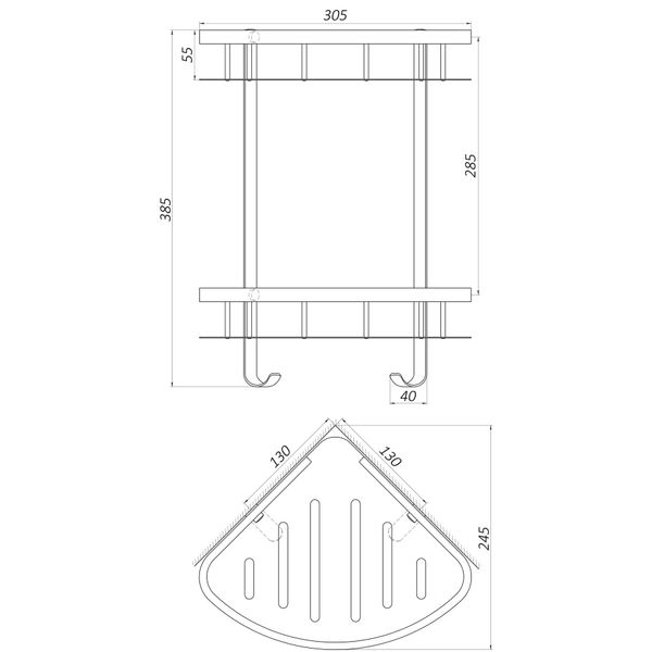 Полка подвійна кутова Globus Lux BS8422 30049 фото