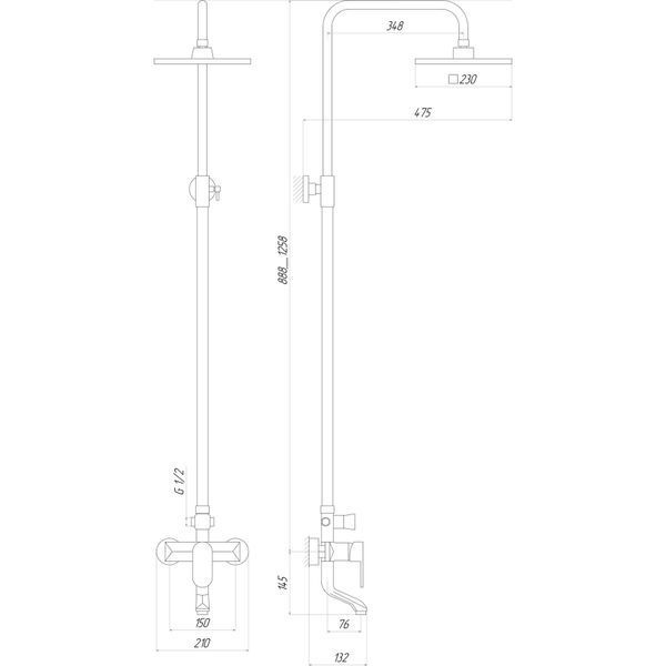 Душова система Globus Lux ONTARIO DS-006A 51204 фото