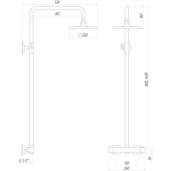 Душова система Globus Lux Termostatic Q GLM-0040T 19657 фото