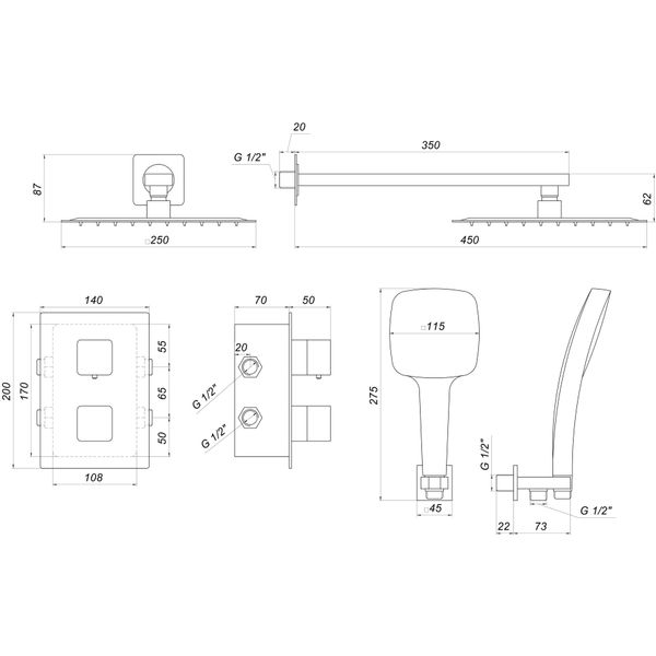 Душова система Globus Lux SMART GLM-405-BB-TT 31410 фото