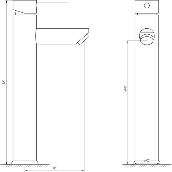 Змішувач для умивальника Globus Lux ALPEN SBT1-201-BB 51675 фото