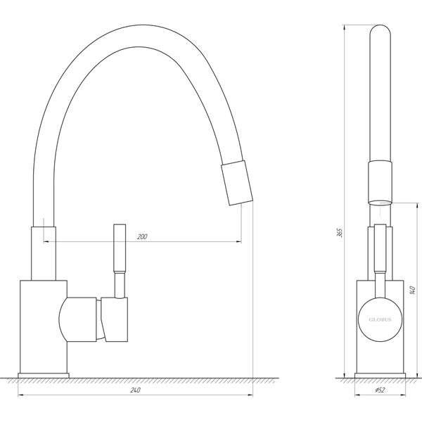 Змішувач для кухні Globus Lux LAZER GLLR-0203SG 18631 фото