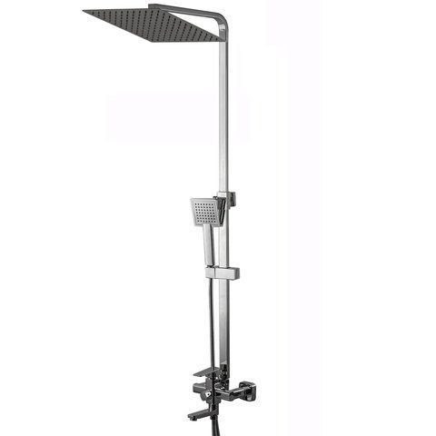 Душова система Globus Lux VAN-DS0026 Milano Лійка.Тропік30*30см нерж з виливом латунь-Штанга H=135см 51118 фото