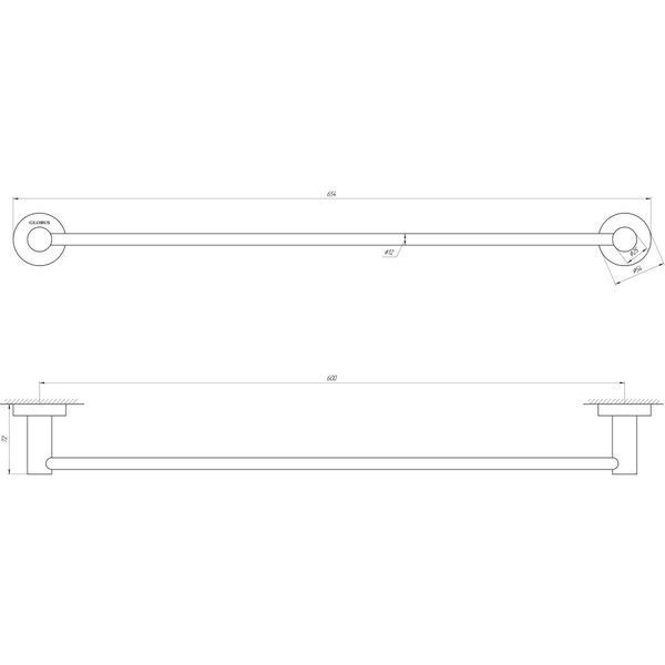 Тримач рушників Globus Lux SS 8402-60 SUS304 51360 фото